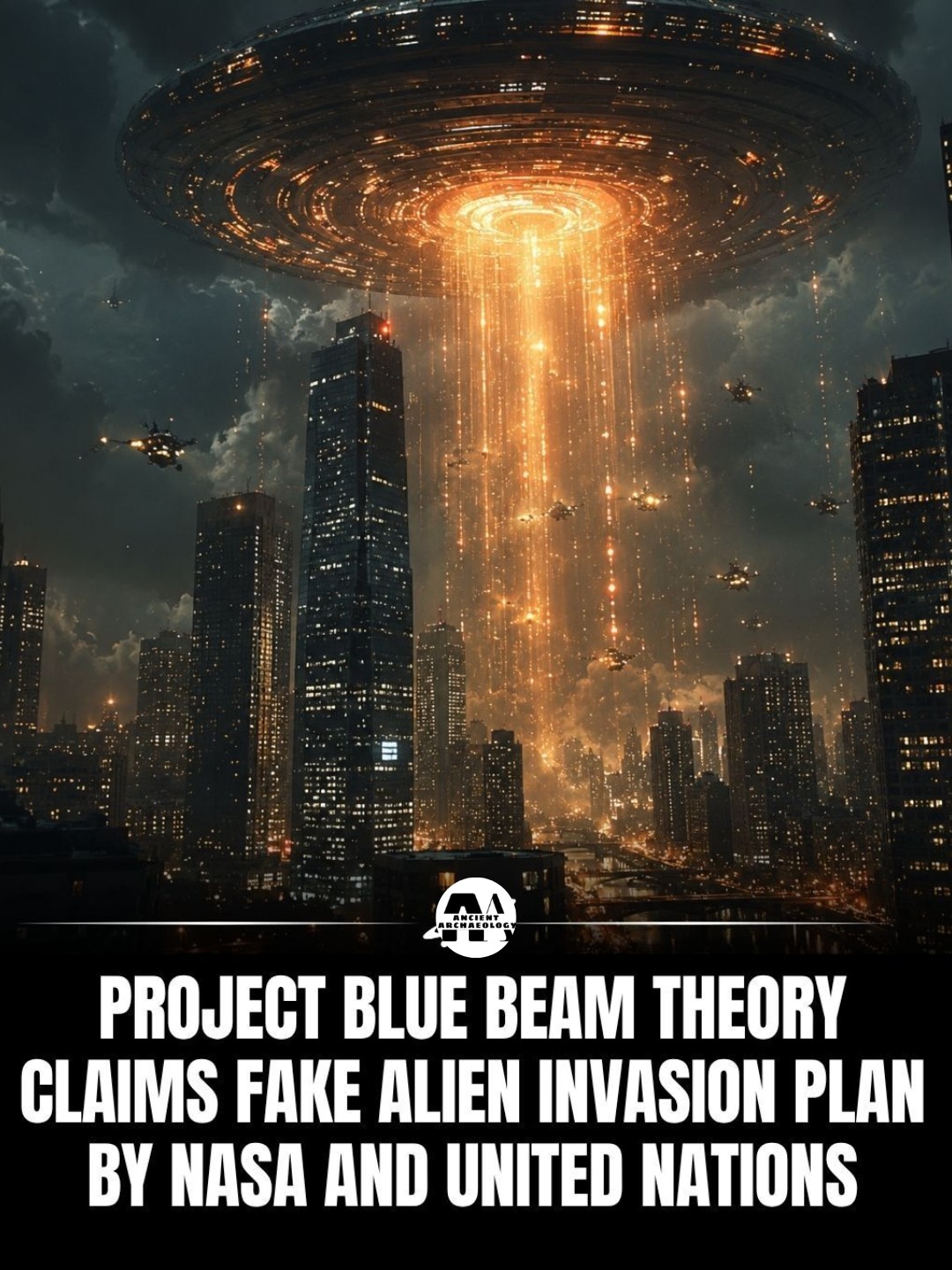 Có thể là hình ảnh về văn bản cho biết 'ADEMACOLO Totes PROJECT BLUE BEAM THEORY CLAIMS FAKE ALIEN INVASION PLAN BY NASA AND UNITED NATIONS'