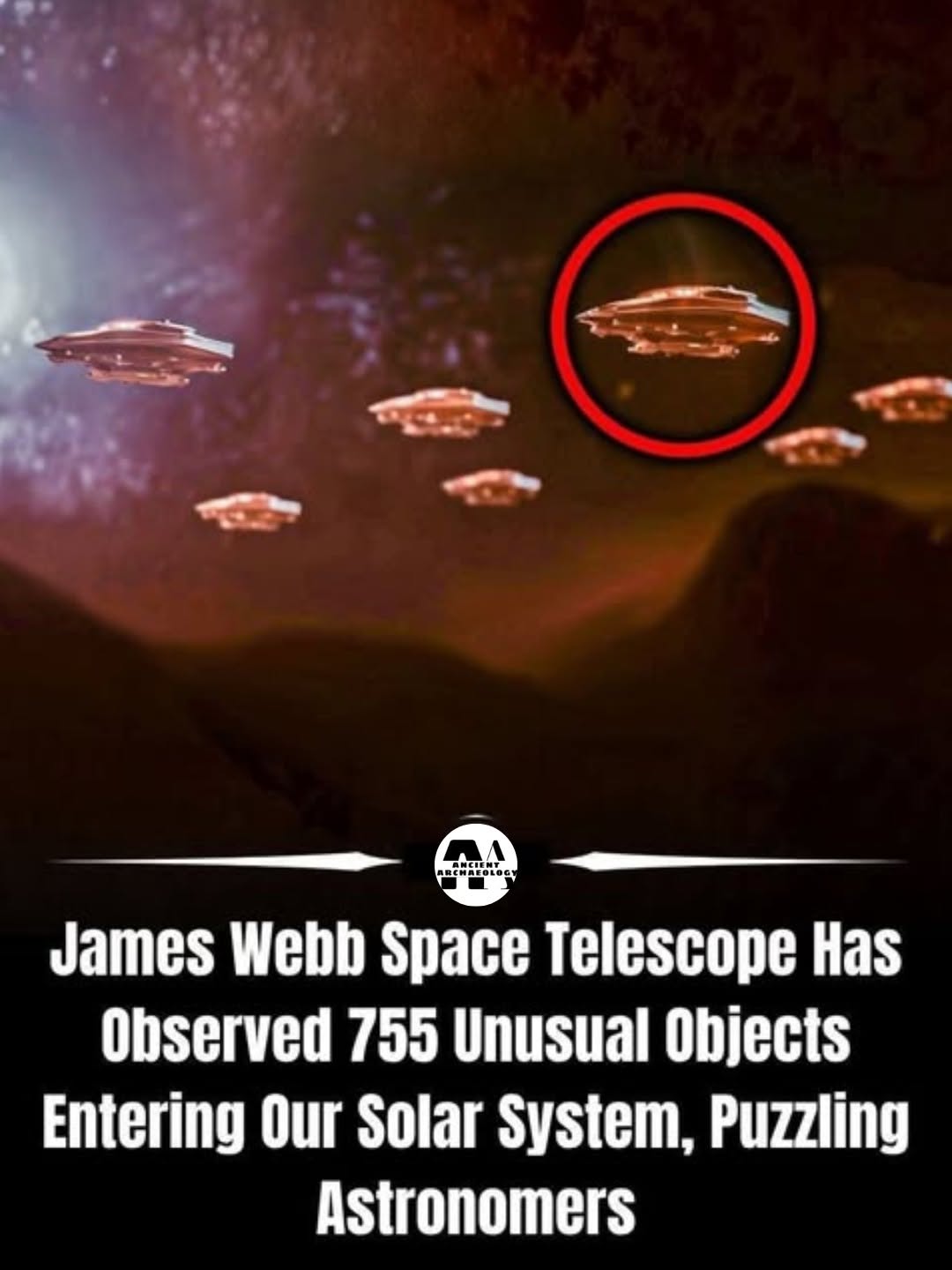 Có thể là hình ảnh về văn bản cho biết 'A OCWSELOS း James Webb Space Telescope Has Observed 755 Unusual Objects Entering Our Solar System, Puzzling Astronomers'