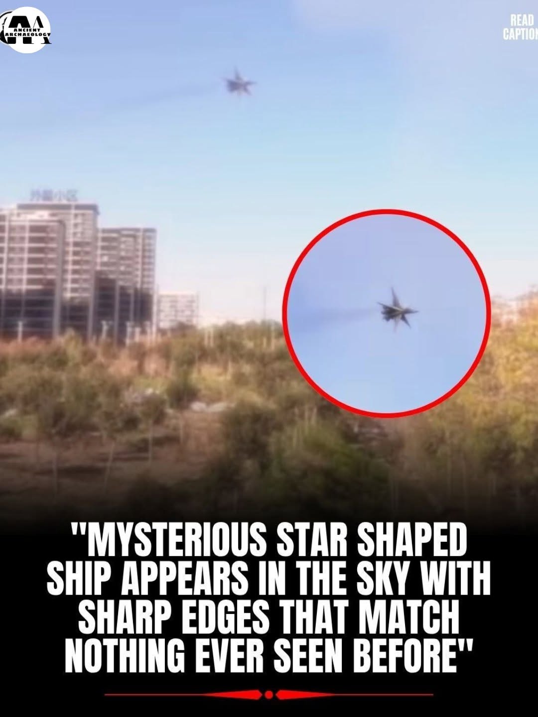 Có thể là hình ảnh về máy bay trực thăng và văn bản cho biết 'nИCBOHT READ CAPTIOI "MYSTERIOUS STAR SHAPED SHIP APPEARS IN THE SKY WITH SHARP EDGES HA MATCH NOTHING EVER SEEN BEFORE"'