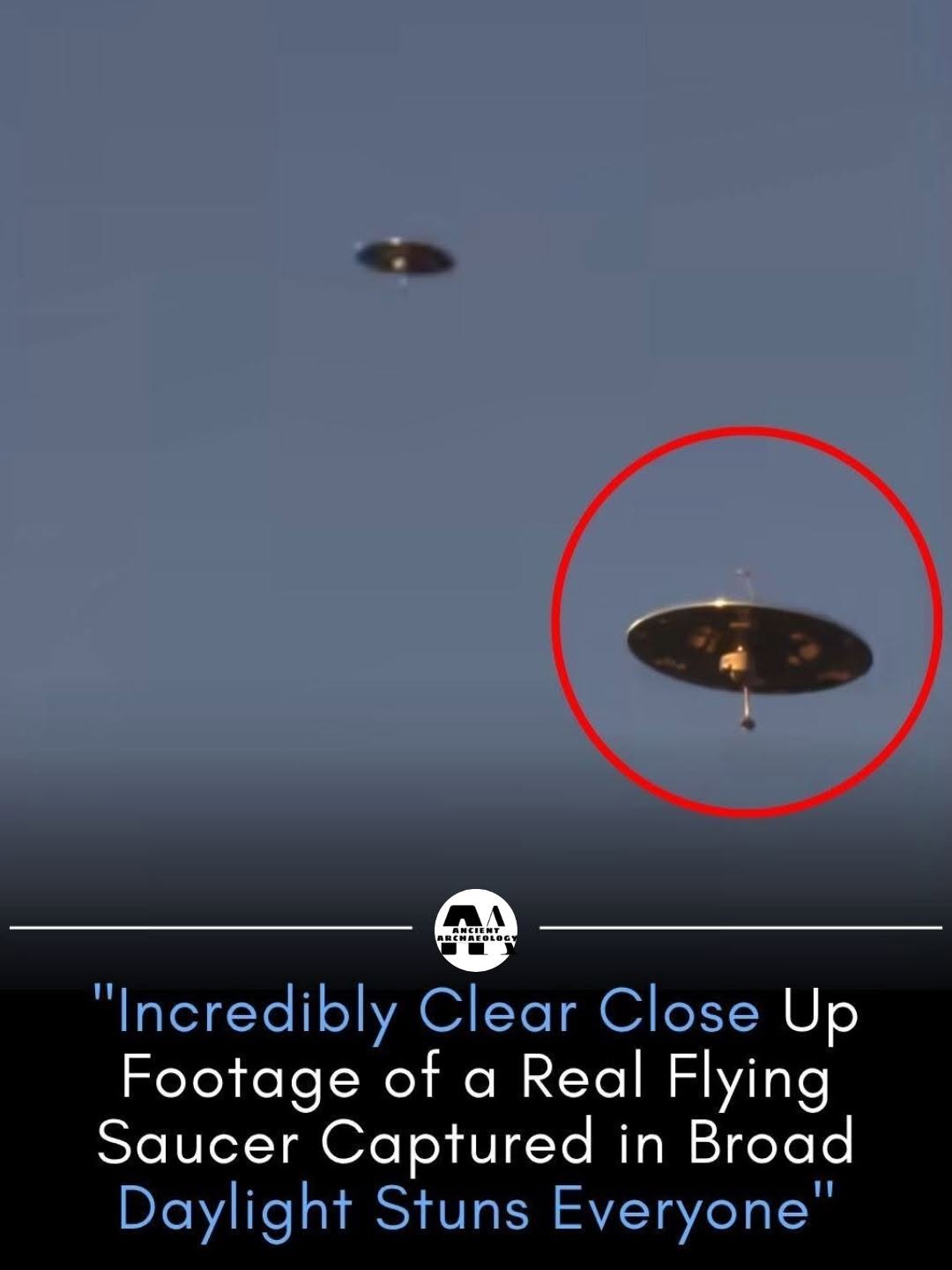 Có thể là hình ảnh về hành tinh và văn bản cho biết 'лиcлHT 'Incredibly Clear Close Up Footage of a Real Flying Saucer Captured in Broad Daylight Stuns Everyone"'