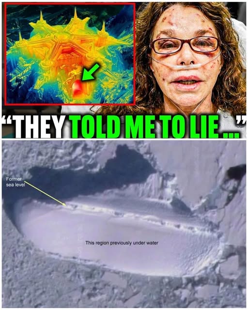 Có thể là hình ảnh về vùng bắc cực và văn bản cho biết '" 'THEYTOLDMETOLIE... THEY EYTOLD METO TO LIE... ormer sea level This region previously Thisregionpreviouslyunderwater under underwater water'