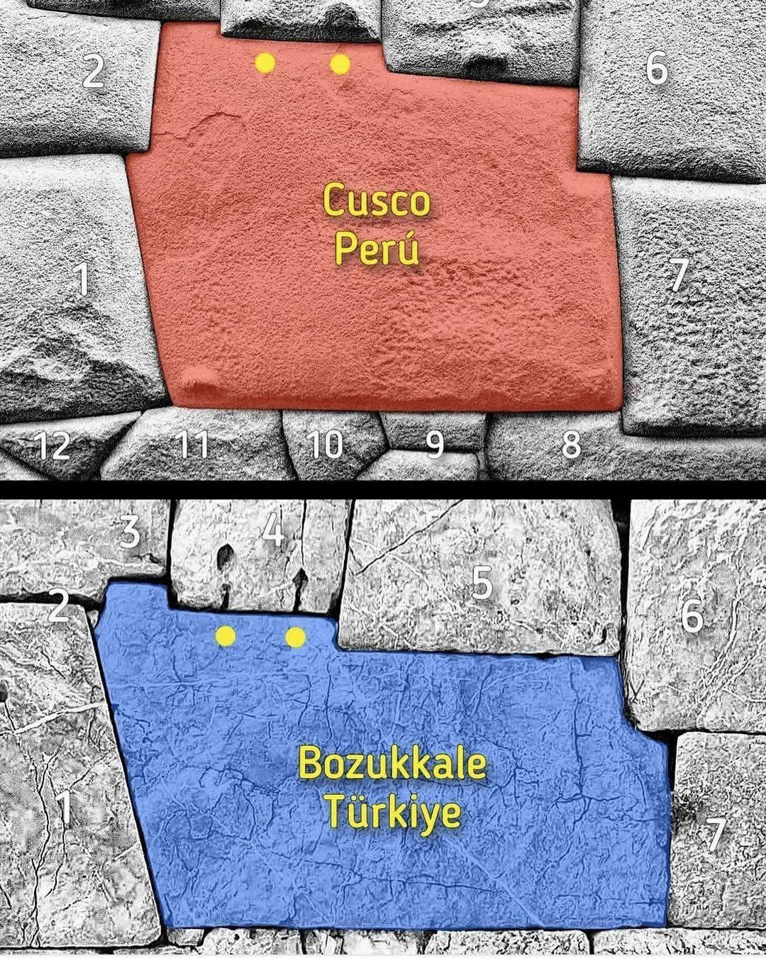 Có thể là hình ảnh về Saqsaywaman và văn bản cho biết 'Cusco Perú 10 0 8 3 Bozukkale Türkiye'