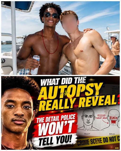 Có thể là hình ảnh về thuyền và văn bản cho biết 'WHAT DID THE AUTOPSY REALLYREVEAL' REALLY REVEAL MISSING THROAT THROAT AREA WON'T THE DETAIL POLICE TELL YOU! FRONT BACK SCENE DO SCENEDONOT NOT AA'