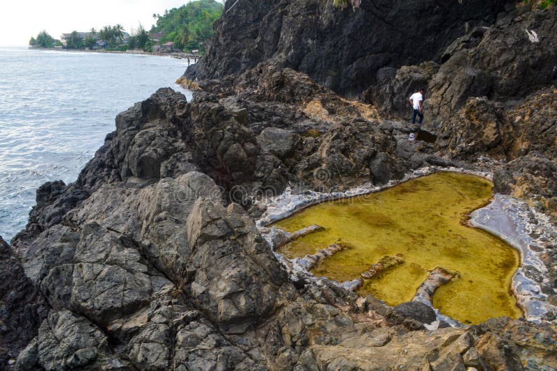Religious Tourist Site in South Aceh, Indonesia – Giant Footprint on Coastal Rock Stock Image - Image of sand, coast: 389568041